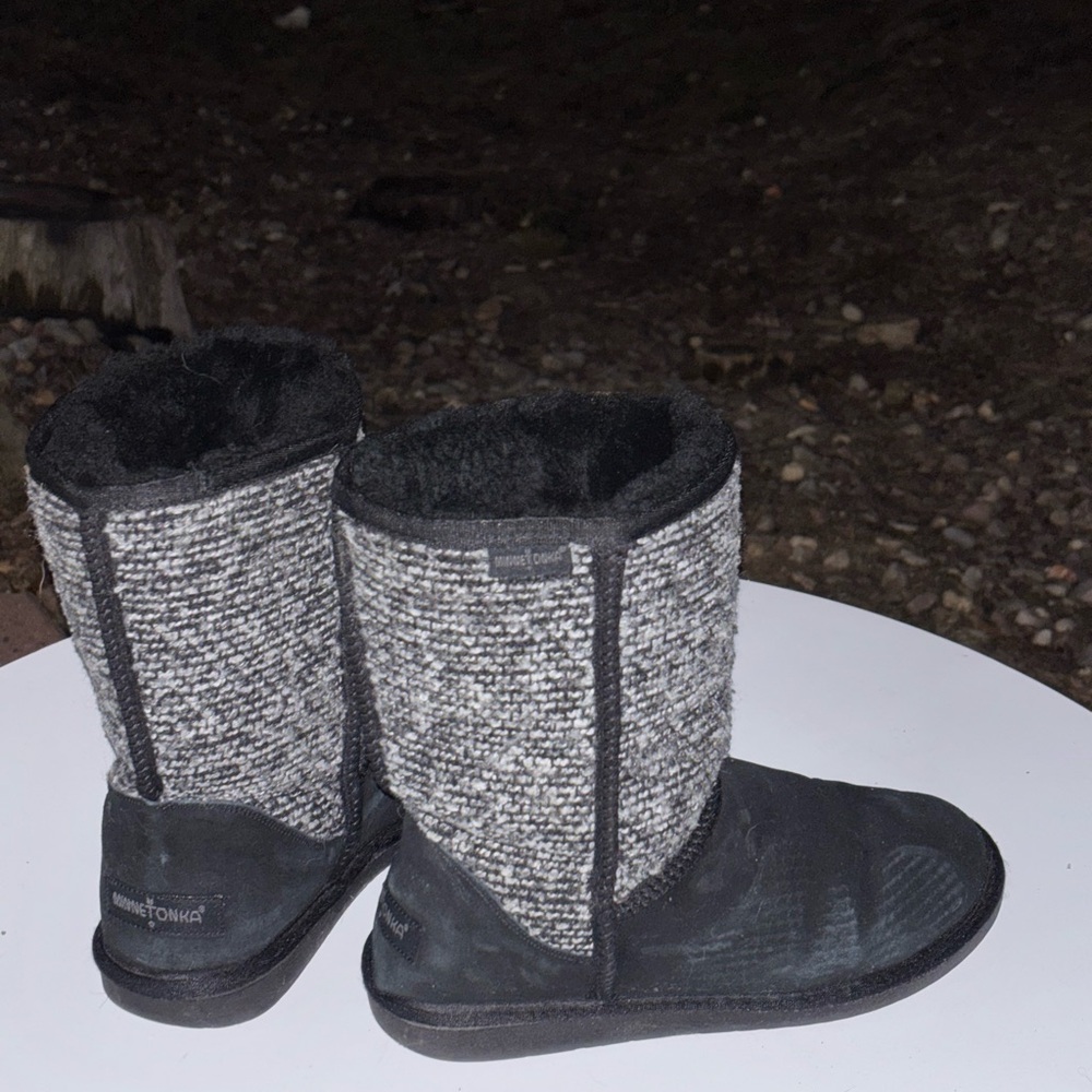 Women's Black and Gray Boots